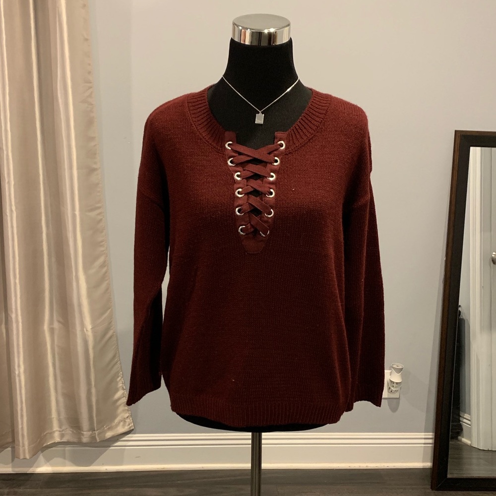 Forever 21 Lace-Up Sweater